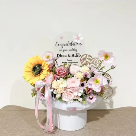 Bloom Box Akrilik Ucapan Wedding Tanah Laut